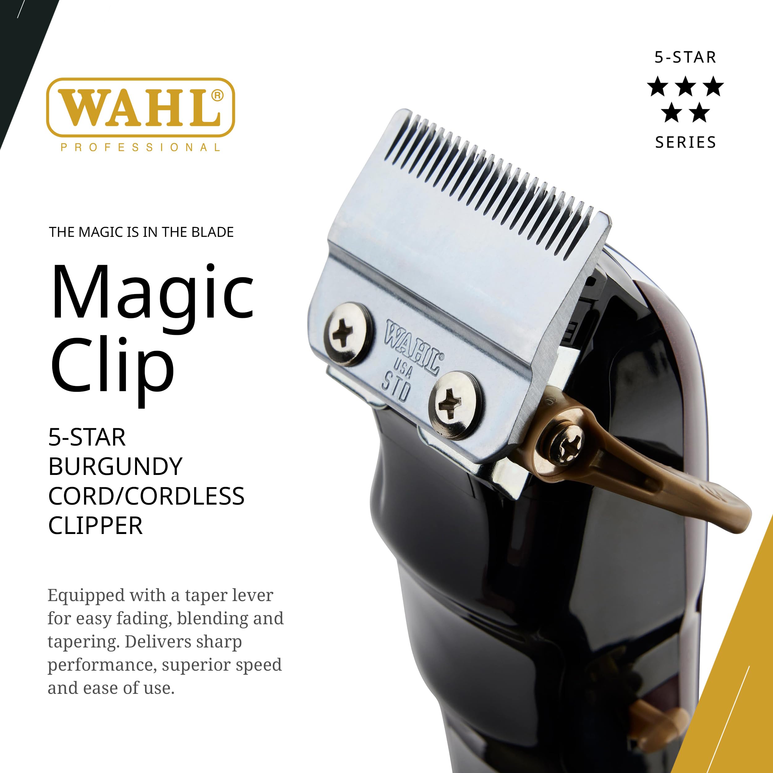 Wahl Magic Clip side profile highlighting grip texture for precise handling benefit