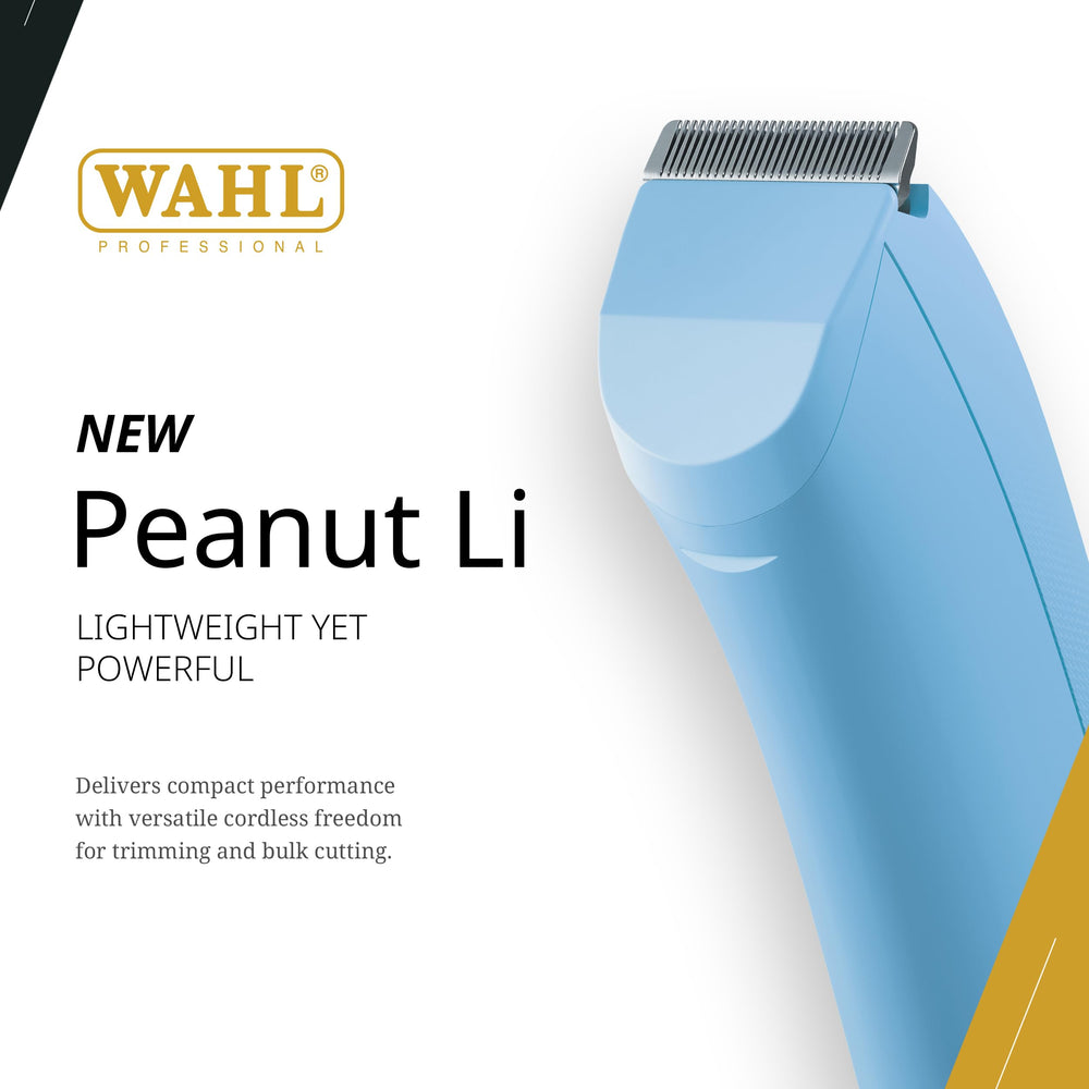 Wahl Professional Peanut Li blue side profile highlighting slim ergonomic shape
