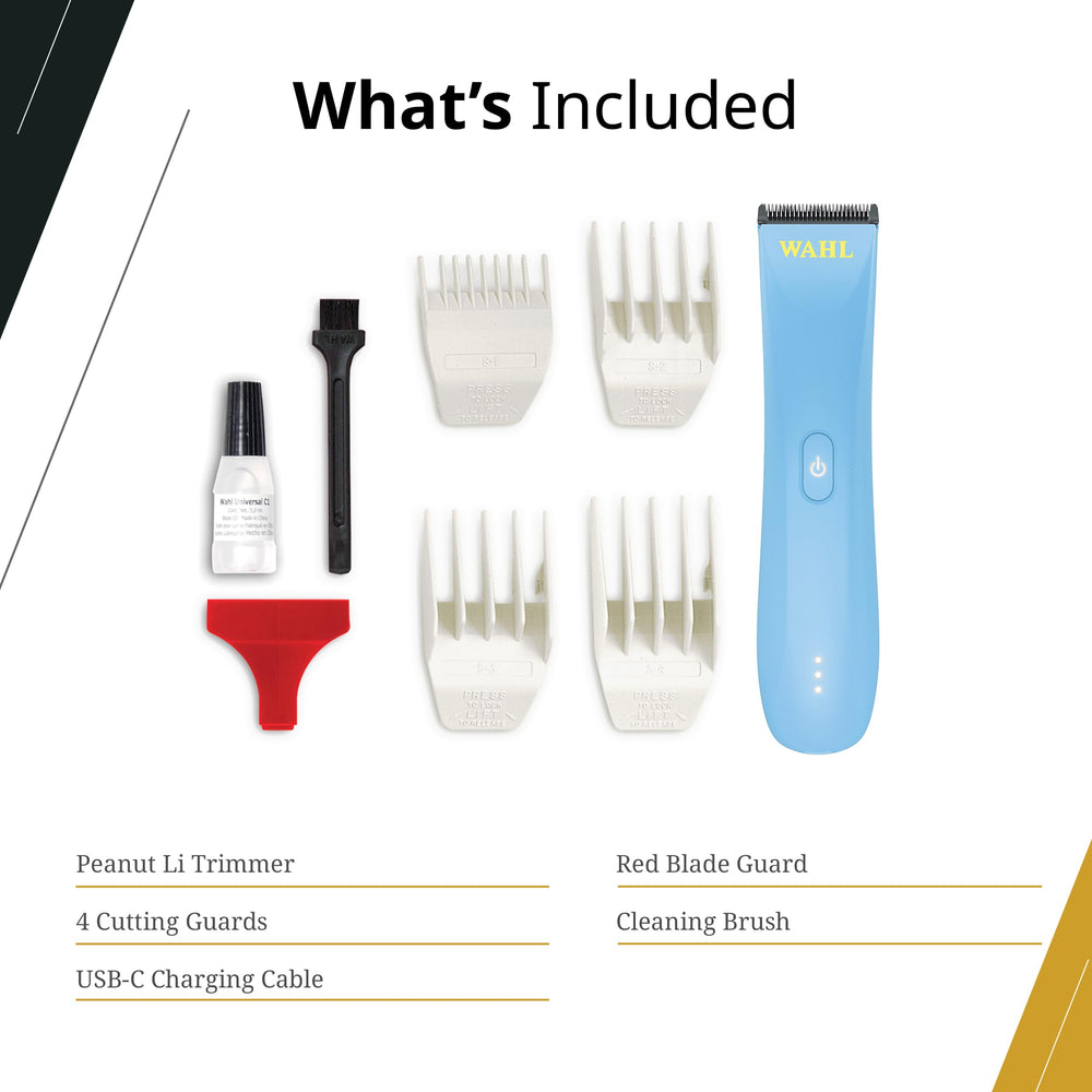 Wahl Professional Peanut Li blue with guide combs and charging cable included