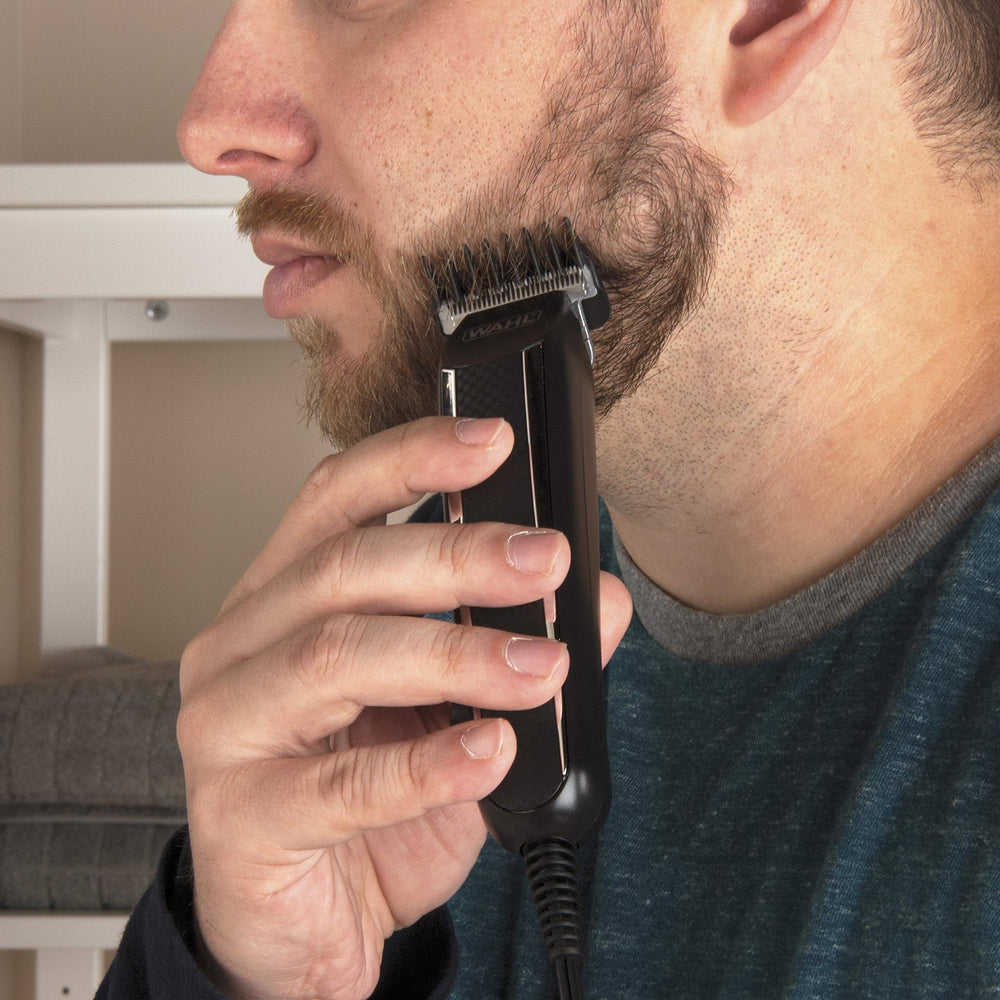 Wahl PowerPro in use trimming neckline for clean professional finish