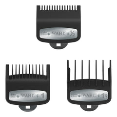 Wahl Professional front packaging showing three secure-fit combs, clear organization benefit