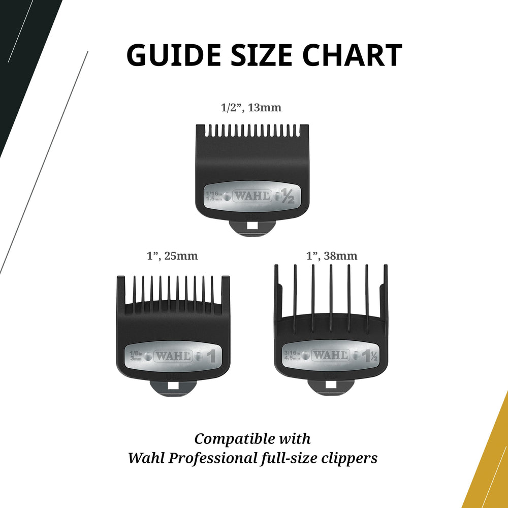 Wahl Professional attachments in a barber kit showing quick-access organization benefit