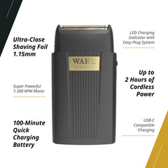 Wahl Professional held in hand while detailing hairline demonstrating control and accuracy