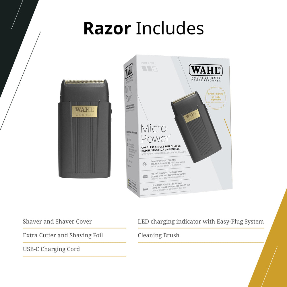 Wahl Professional spare foil and cutter accessories included for consistent high performance