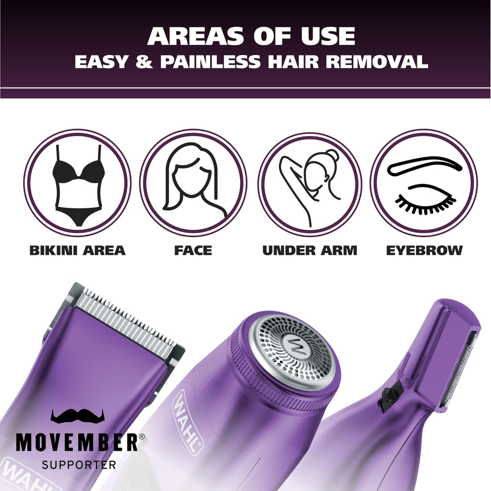 Wahl Pure Confidence held in hand to show compact travel-friendly size