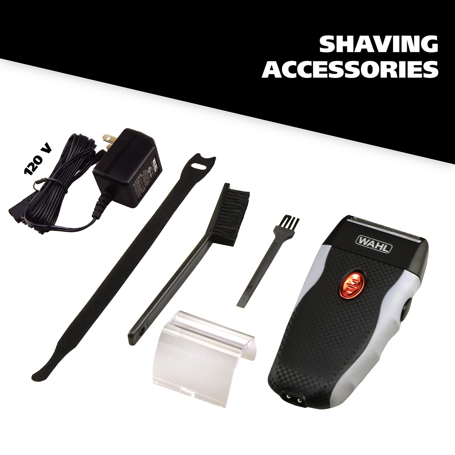 Wahl shaver in hand illustrating compact size and travel-friendly scale