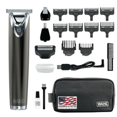 Wahl slate front view showing sleek stainless steel body and ergonomic grip benefit
