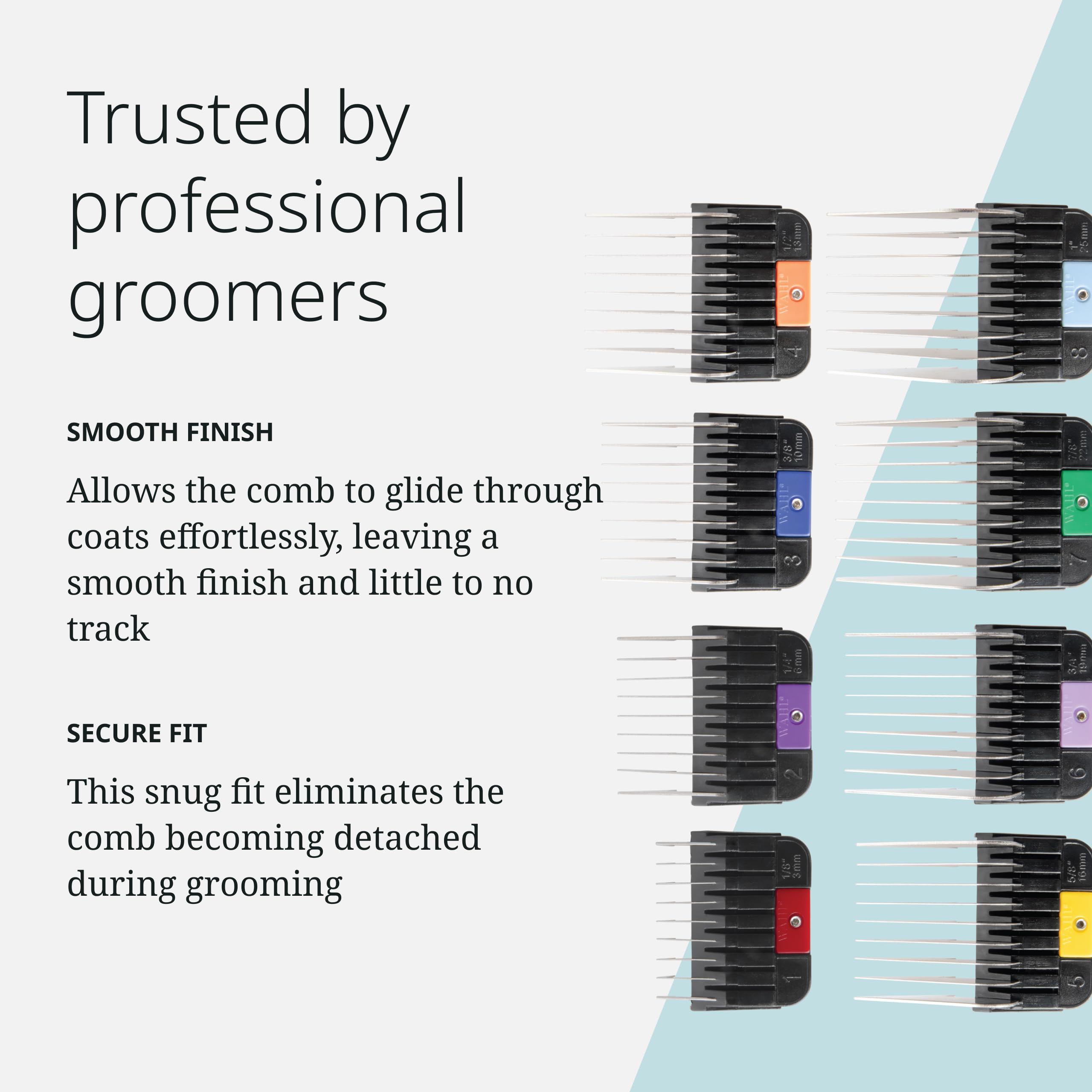 Wahl stainless-steel texture detail highlighting durability and long-lasting benefit