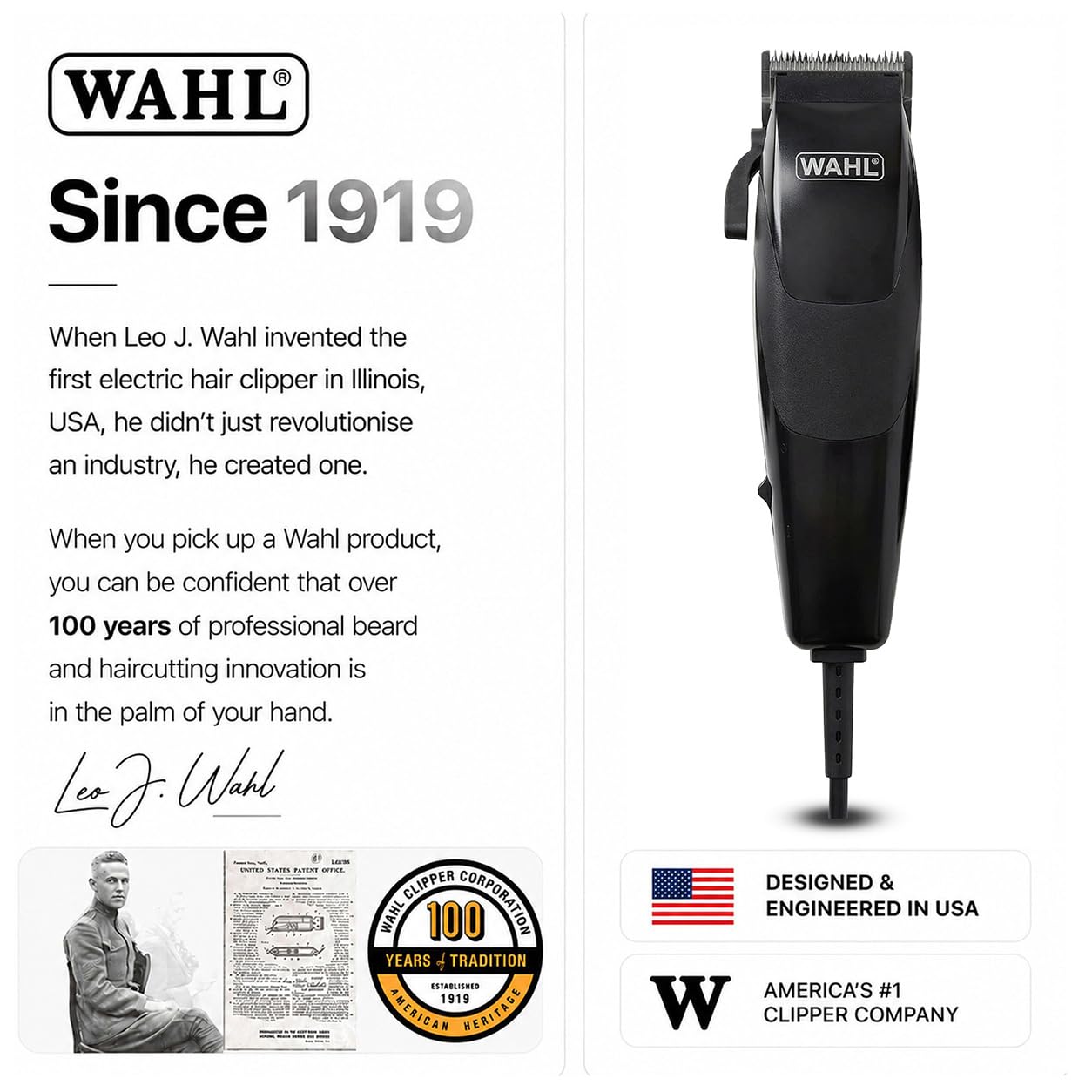 Wahl Sure Cut shown in hand for scale demonstrating compact portability