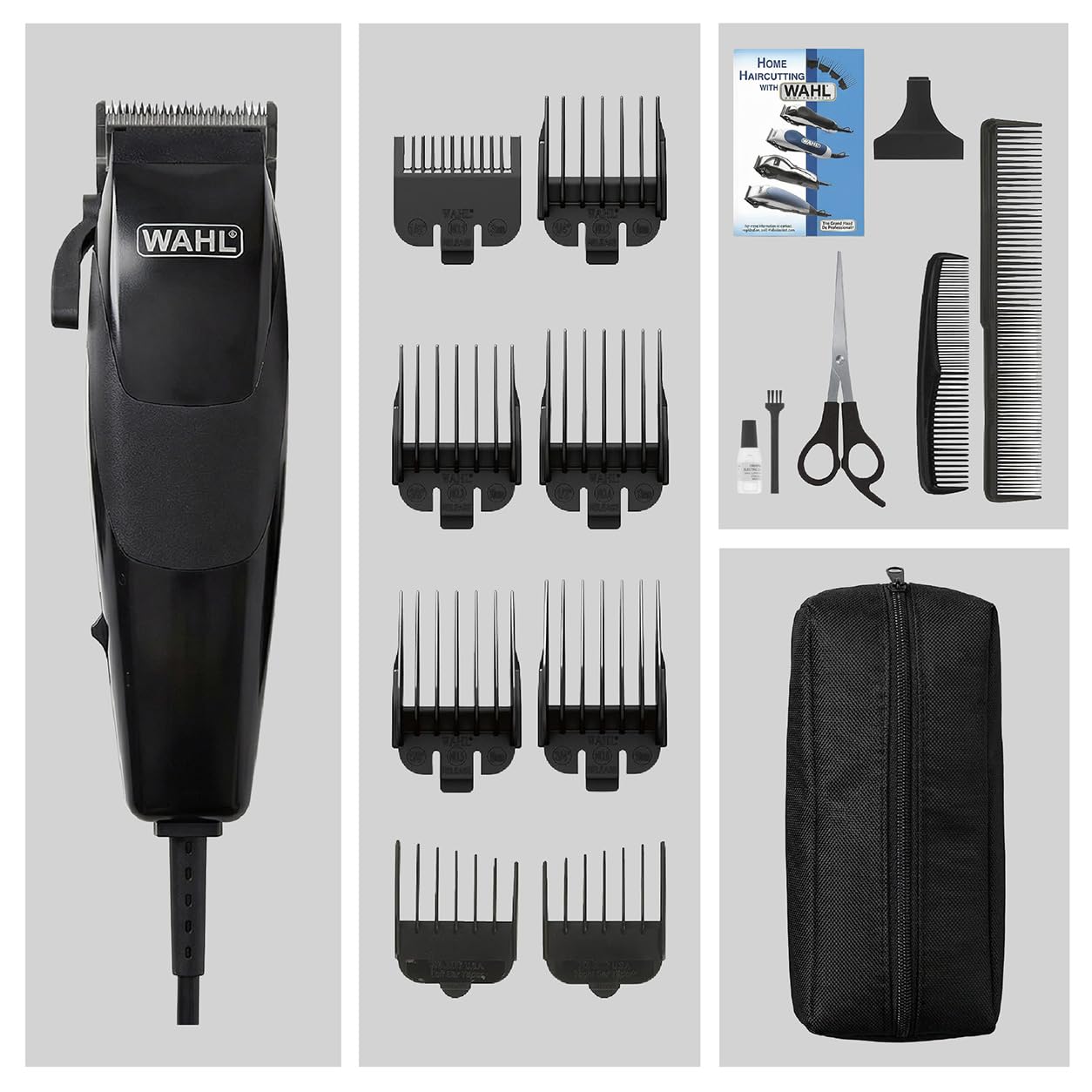 Wahl Sure Cut soft zippered case open organizing clipper and accessories