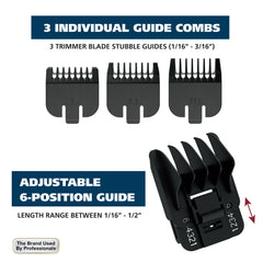 Wahl three interchangeable attachment heads displayed for versatile grooming