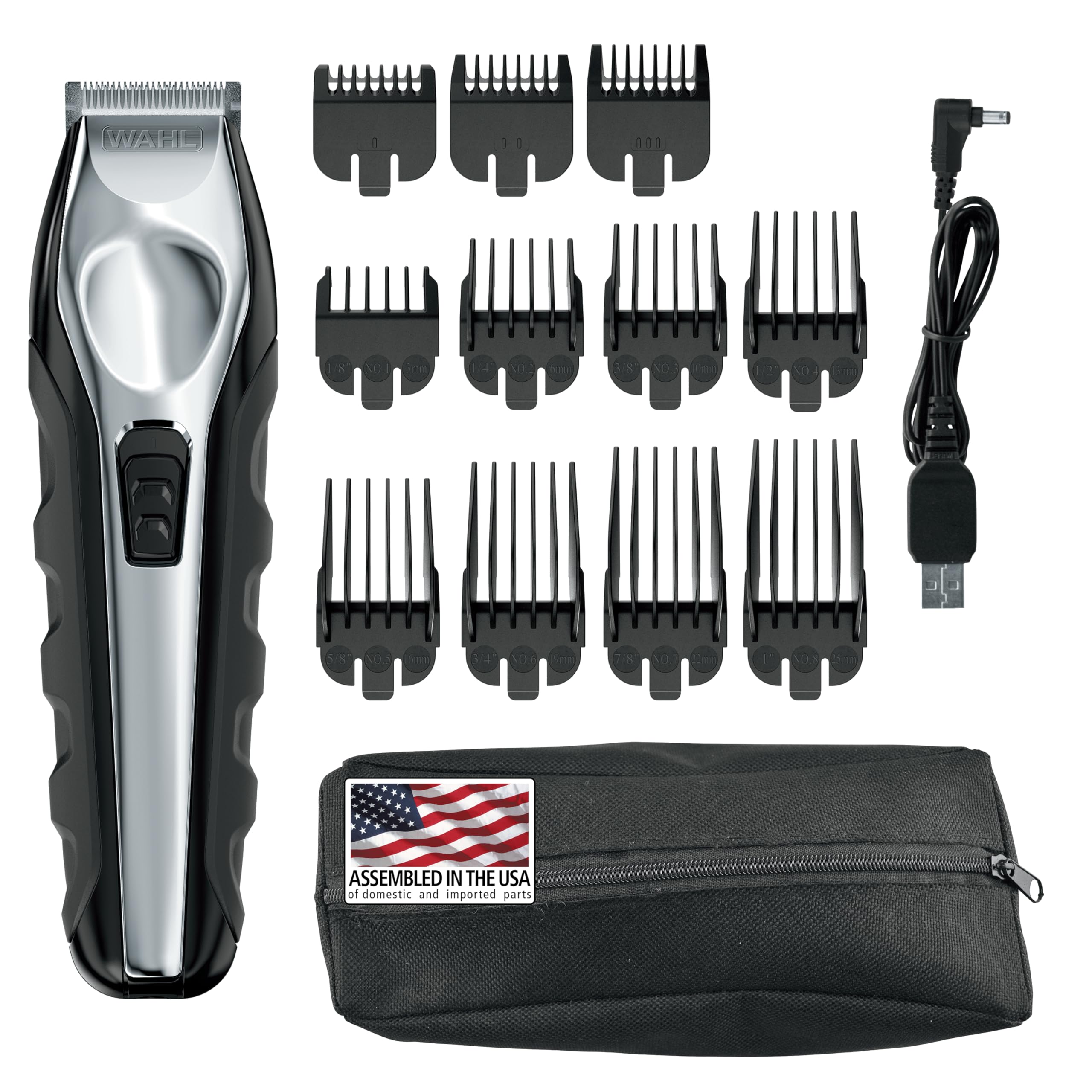 Wahl trimmer front view showing compact design and professional look