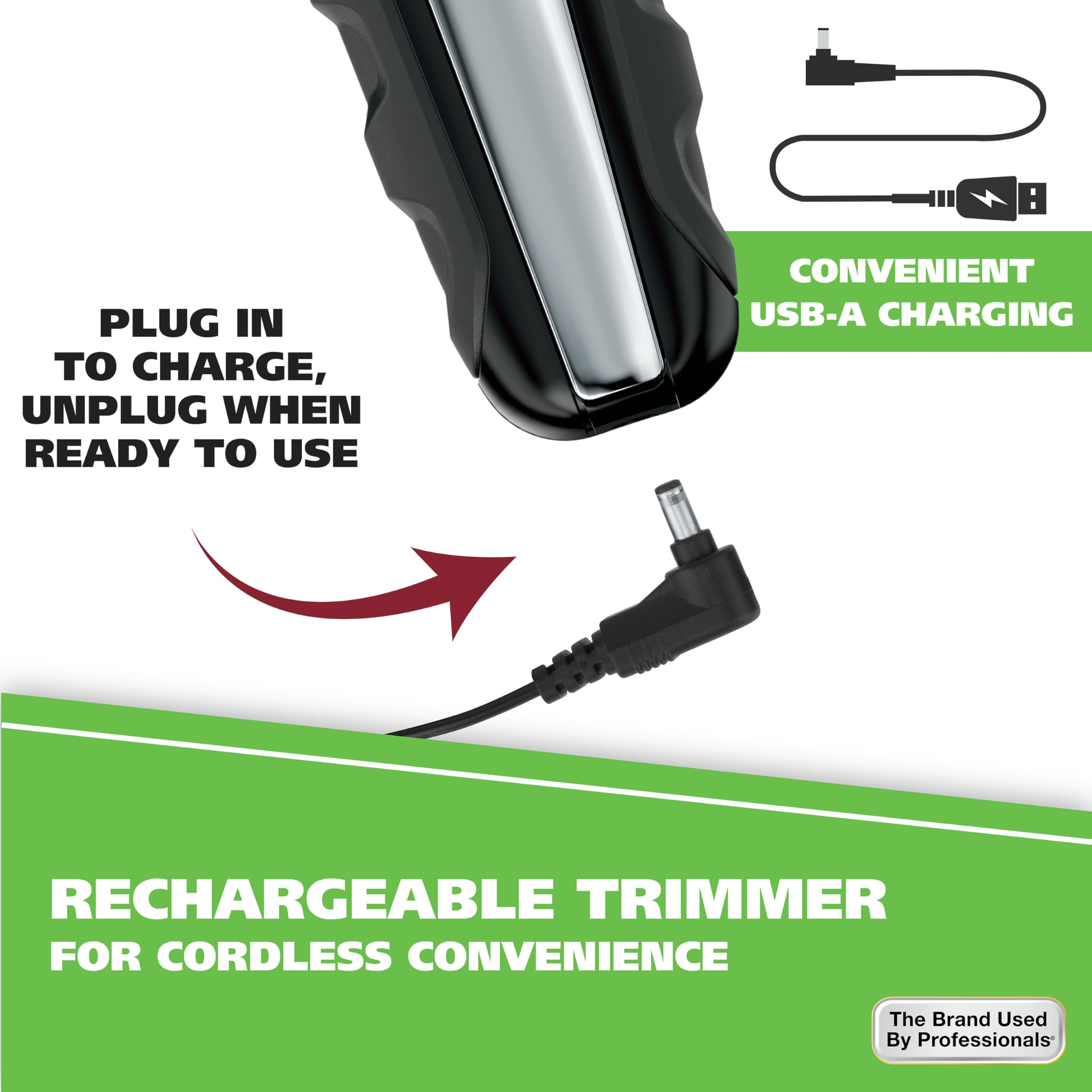 Wahl trimmer and charger inside travel pouch for organized storage
