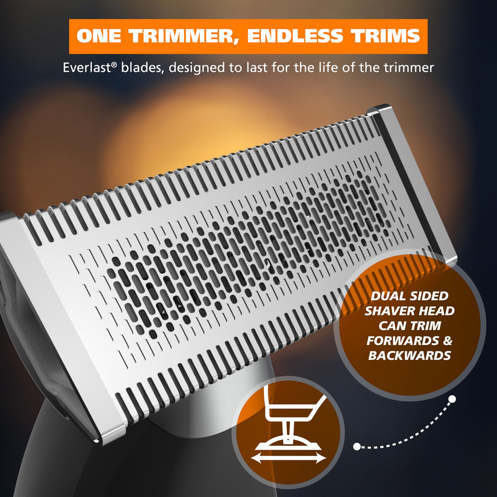Wahl TrimNinja closeup of stainless steel blades highlighting long-lasting sharpness