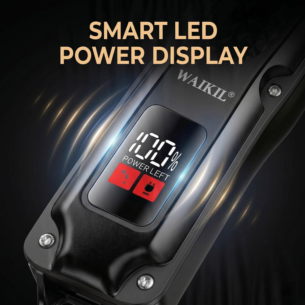 WAIKIL clipper held in hand to show compact size and travel-friendly scale for portability