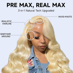 Waimro detailed shot of 613 body wave texture for soft movement