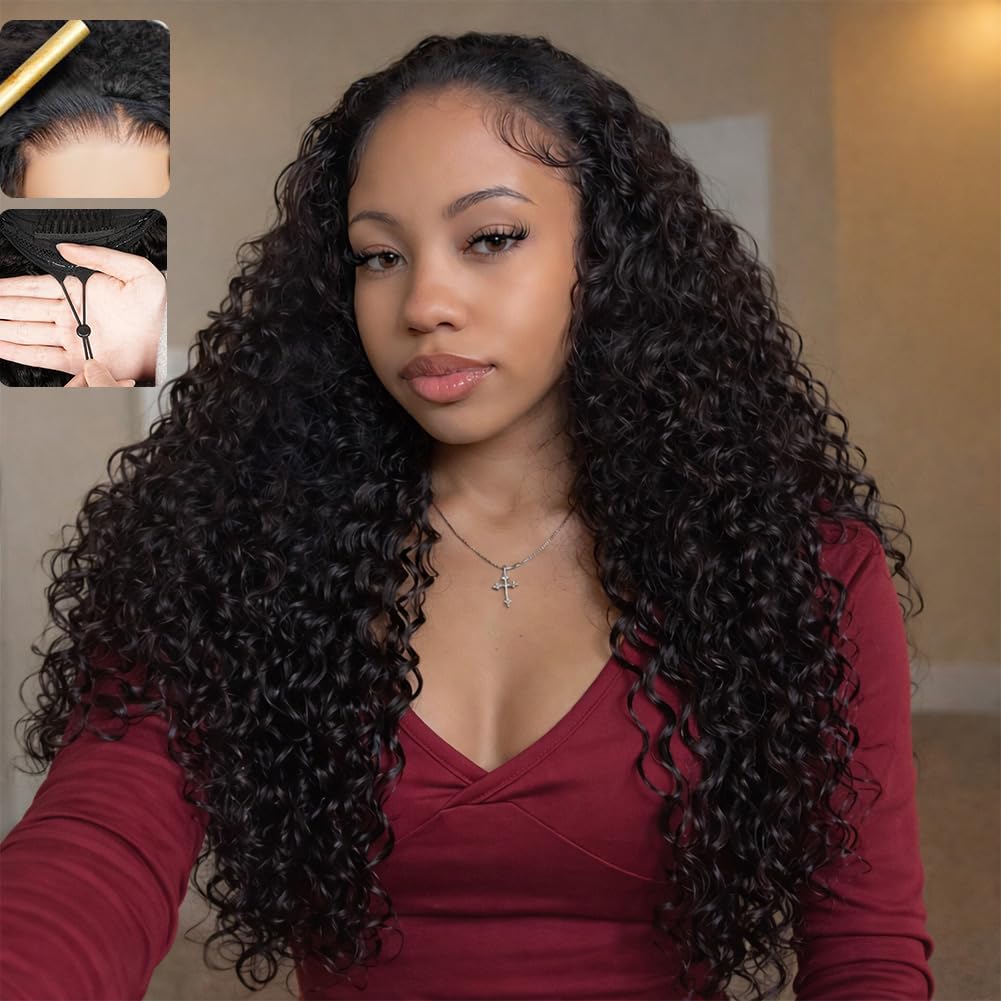 WaitLove front view of 24-inch half wig showing full curly volume and ready-to-wear benefit