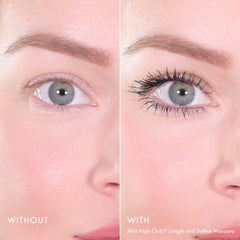 Wander Beauty before and after lashes demonstrating lengthening and fanned-out effect benefit