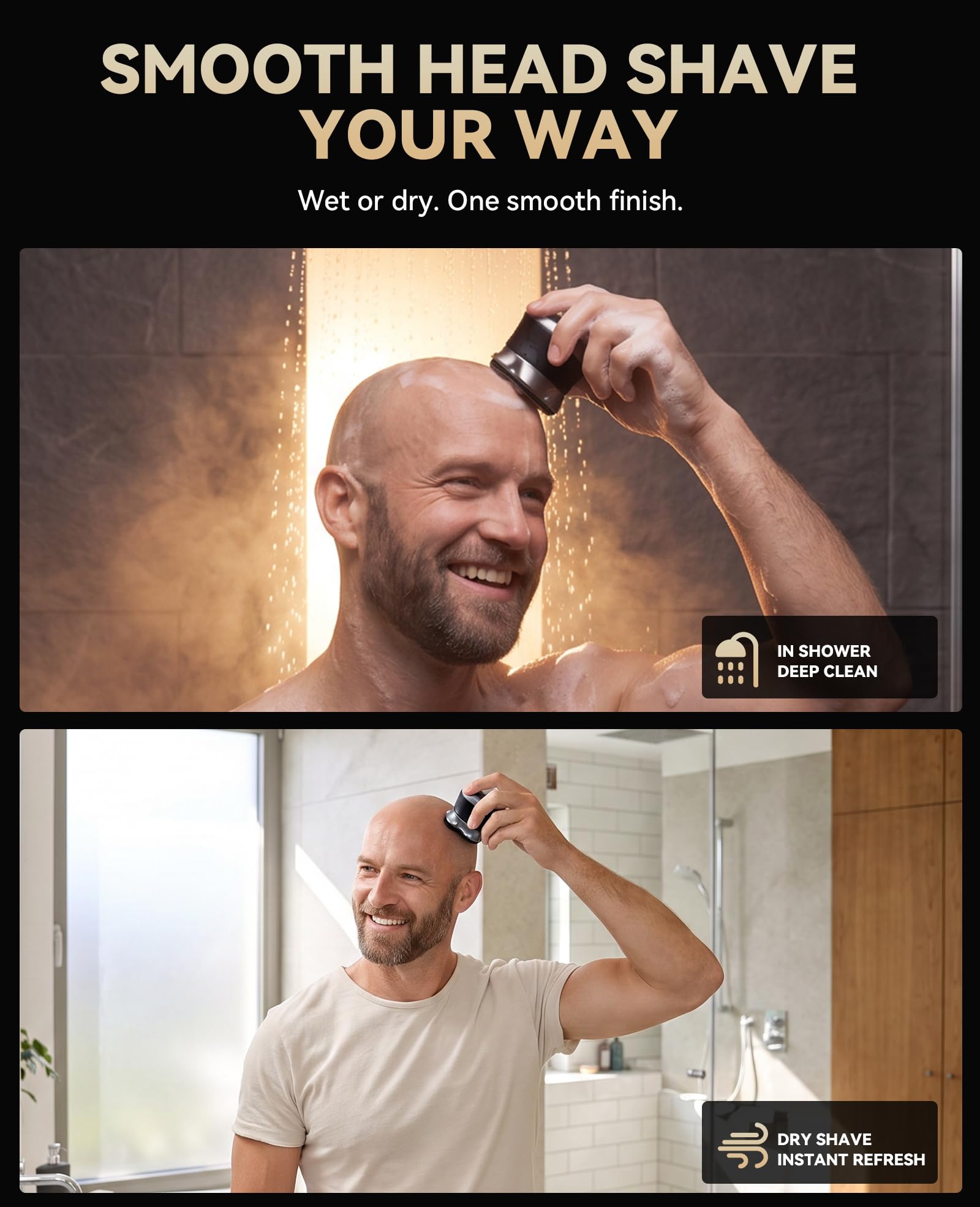 wanfifi in shower demonstrating wet use and waterproof reliability benefit