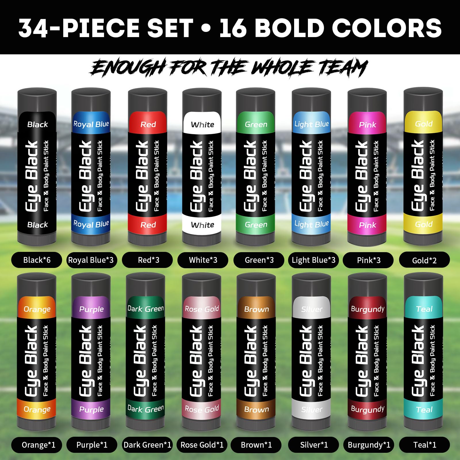 Warmify open sticks displaying 16 colors to pick bold team combinations