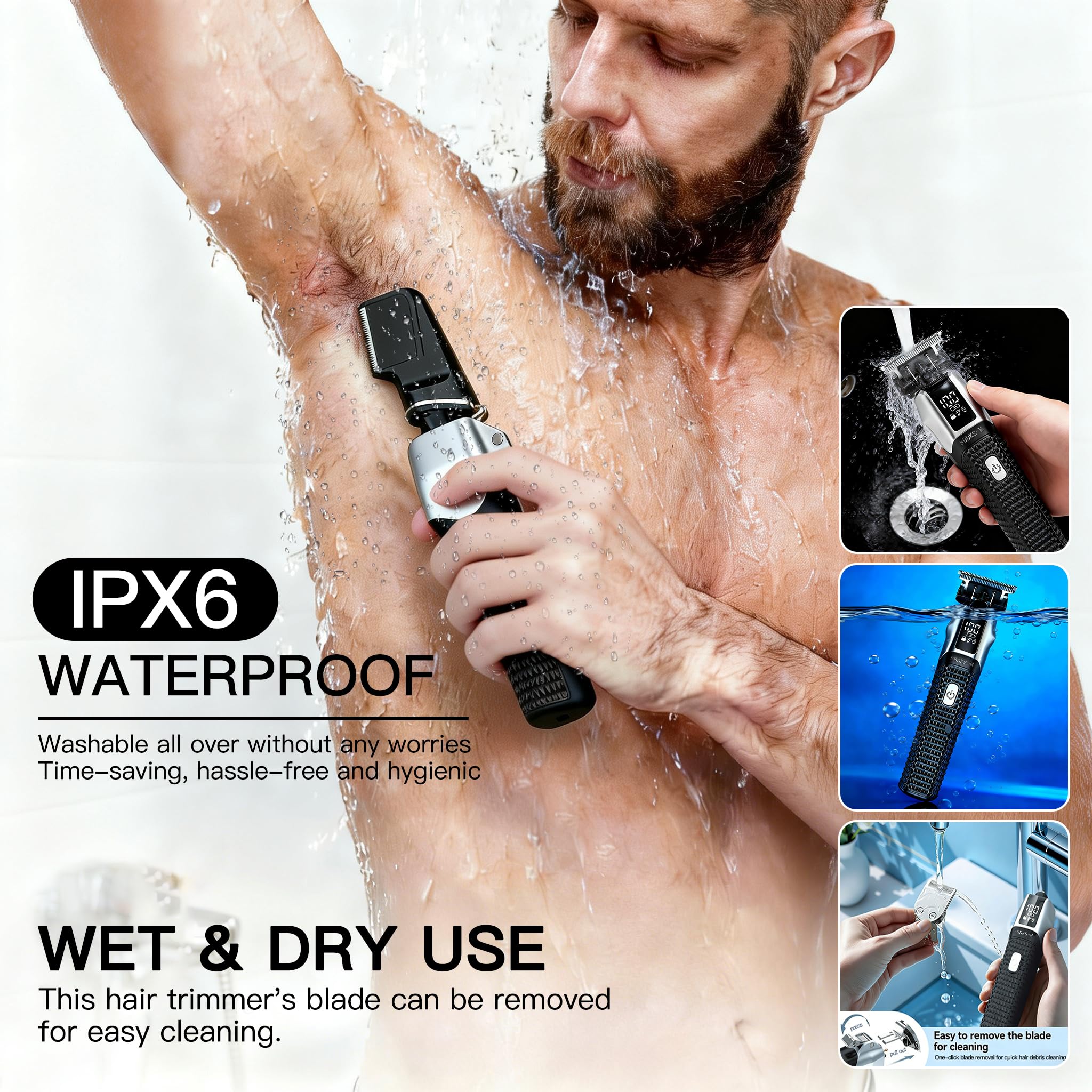 WASHWOW body grooming attachment demonstrating safe full-body use