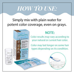 Water Works application brush applying color to roots for precise coverage benefit