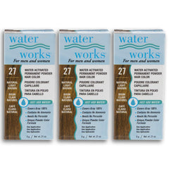 Water Works front box showing light brown shade and compact packaging for convenience