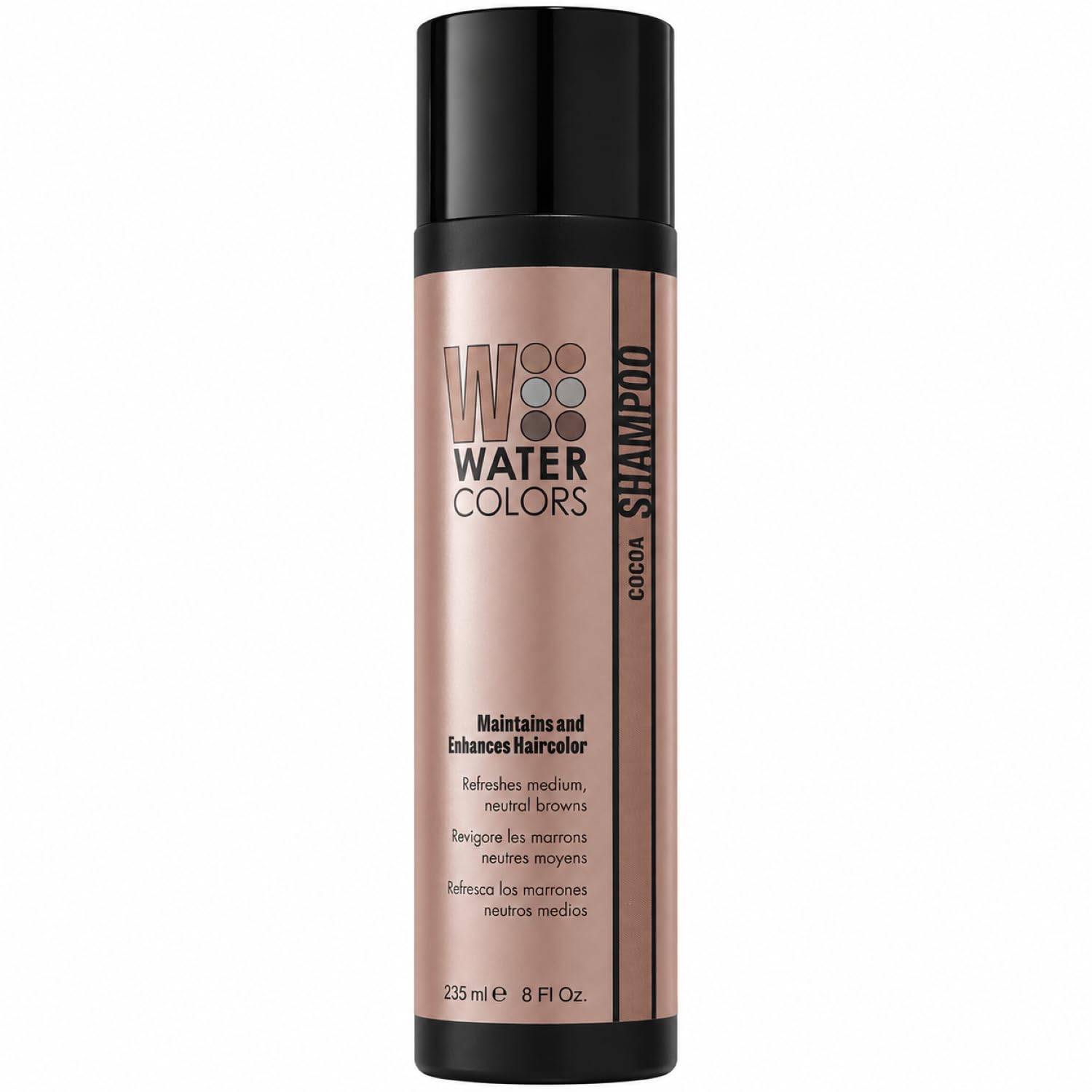 Watercolors front packaging showing cocoa color and product benefit