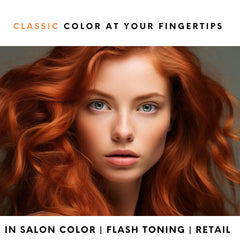Watercolors copper shampoo texture swatch illustrating creamy pigment and conditioning feel