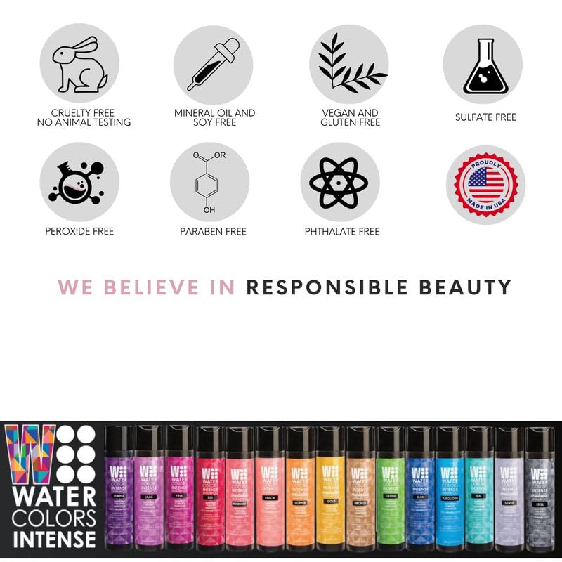 Watercolors pink after wash shine on hair showing glossy, conditioned color results