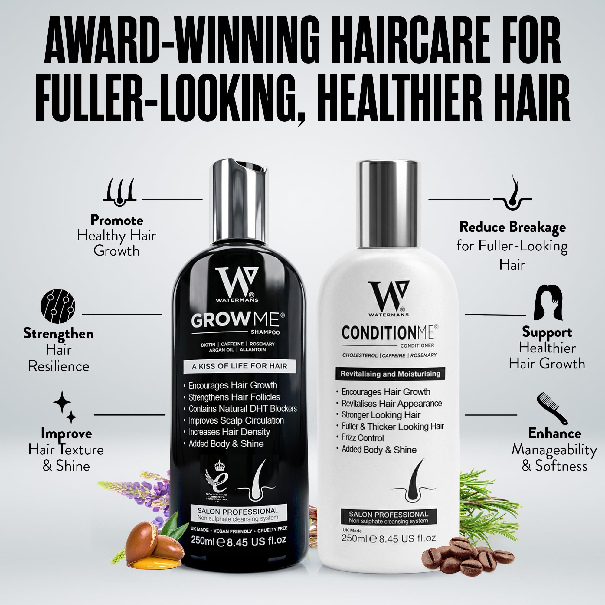 Watermans shampoo rich foam texture demonstrating effective cleansing and scalp refreshment