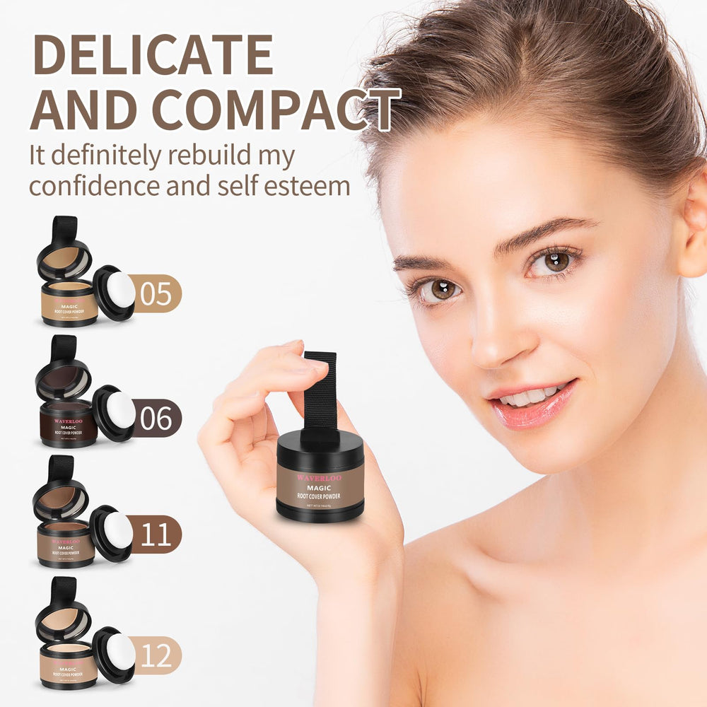Waverloo held in hand illustrating compact 4g size for on-the-go touch-ups