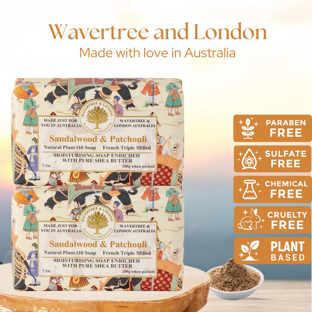 Wavertree & London soap bar close-up of triple-milled texture for rich lather