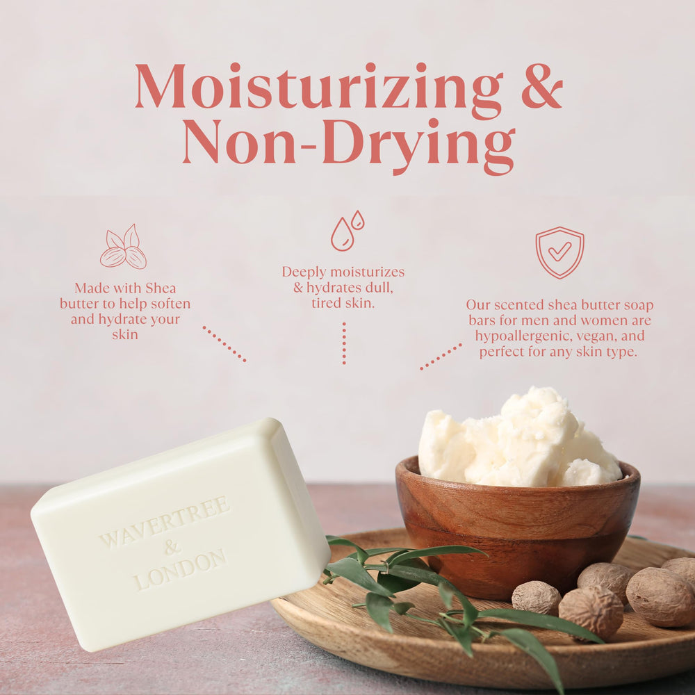 Wavertree & London shea butter ingredient display showing moisturizing benefit