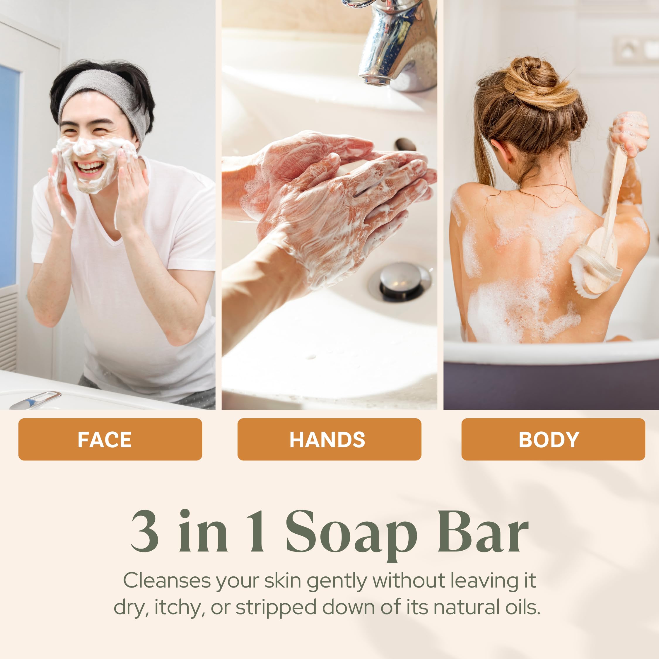 Wavertree & London bar producing creamy lather in shower for moisturized skin