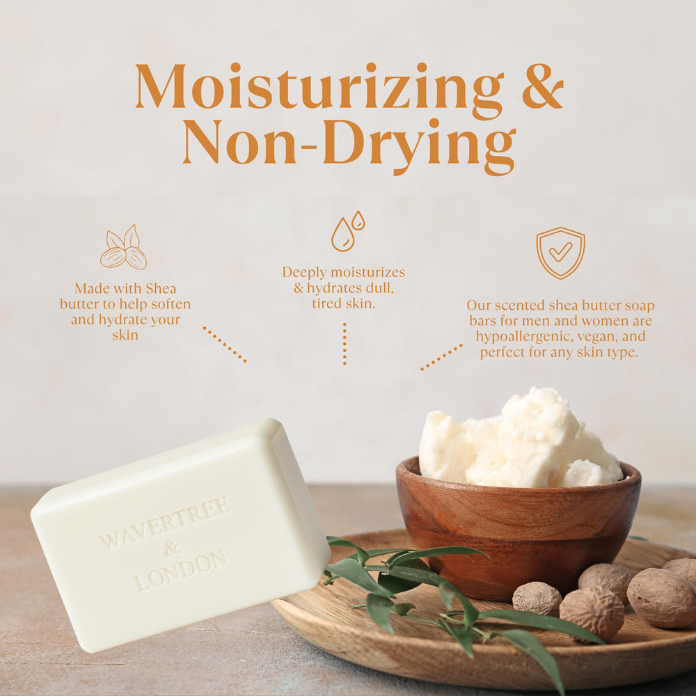Wavertree & London ingredients label highlighting shea butter and plant oils benefit