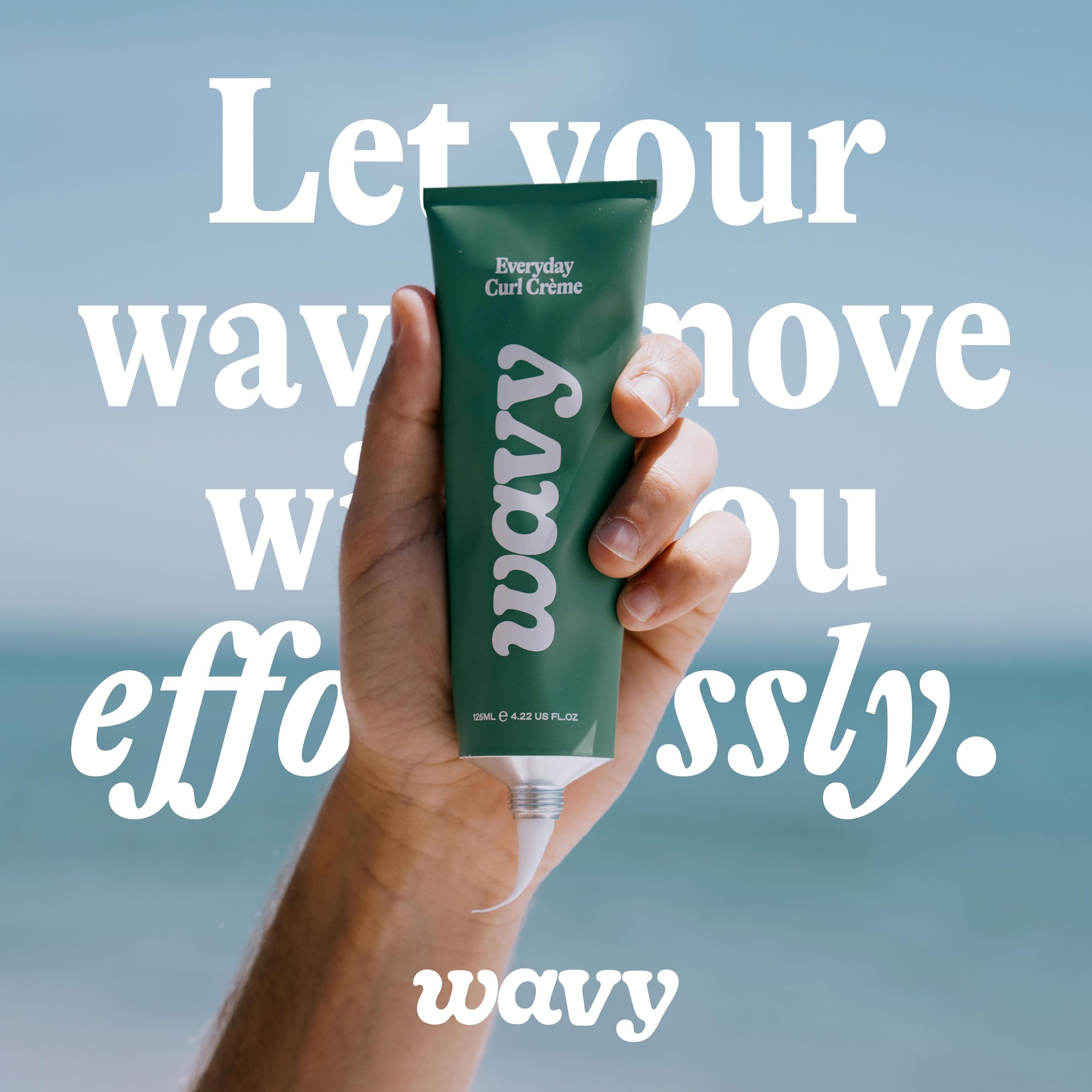 wavy jar on bathroom counter with styling tools, suggests daily routine