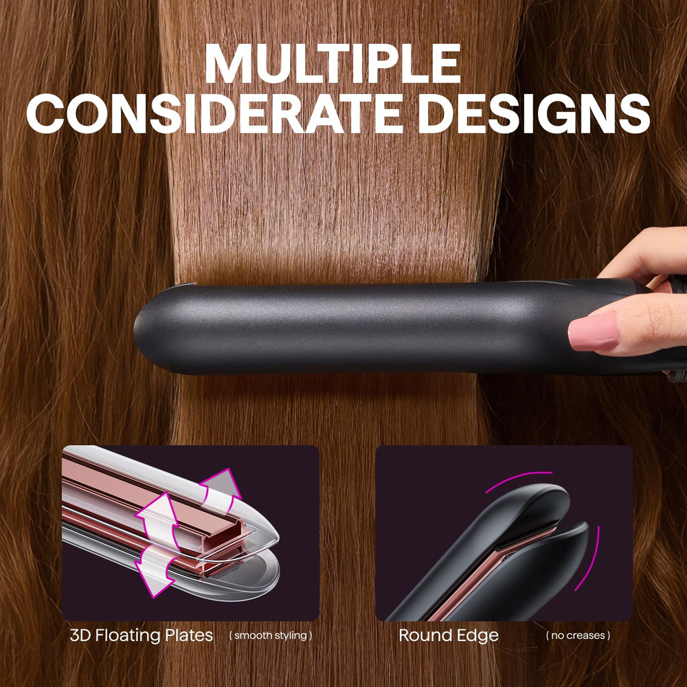 wavytalk 2-in-1 floating plates in action smoothing hair without pulling or snagging