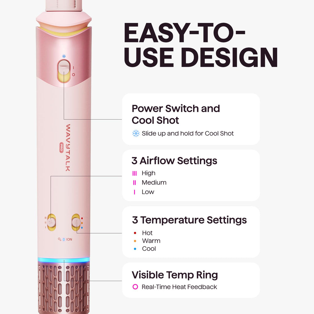 wavytalk Airshape Pro curling hair in hand showing one-step airflow curl creation and defined results