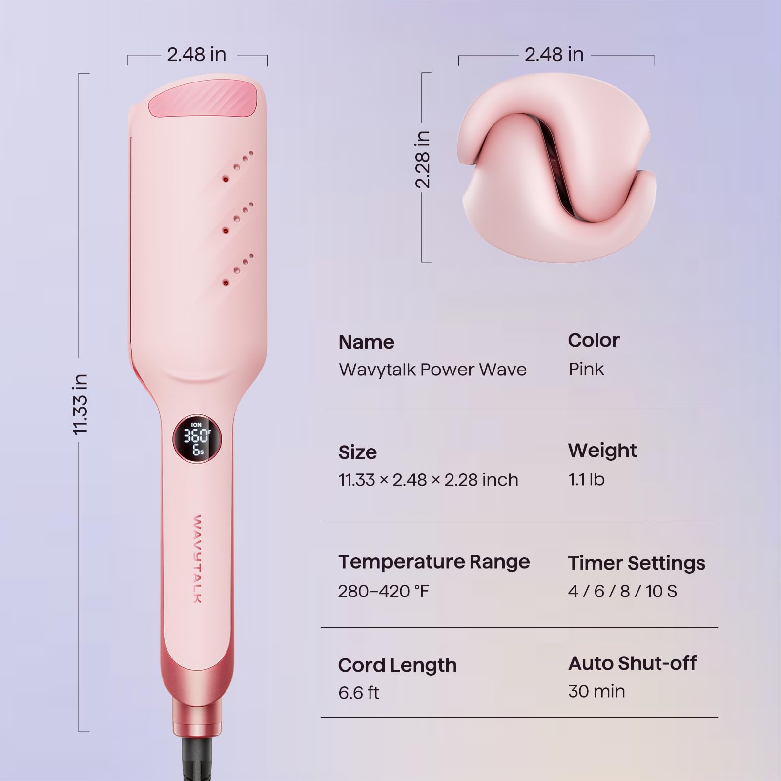 wavytalk anti-scald vents detail protecting scalp and reducing burn risk