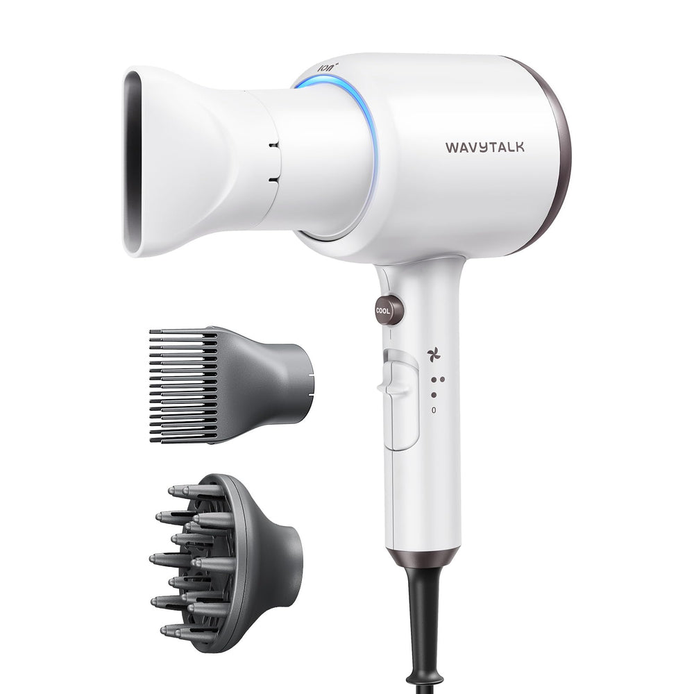 wavytalk front angle dryer showing sleek design and fast drying benefit