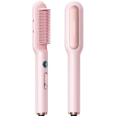 wavytalk front view straightener brush showing sleek body and bristle layout for quick styling