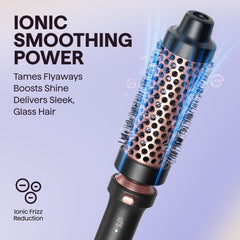 wavytalk heated round brush close-up showing thermal bristles for smoother, voluminous blowout results