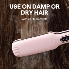 wavytalk in use on wavy hair, faster wet-to-straight styling benefit