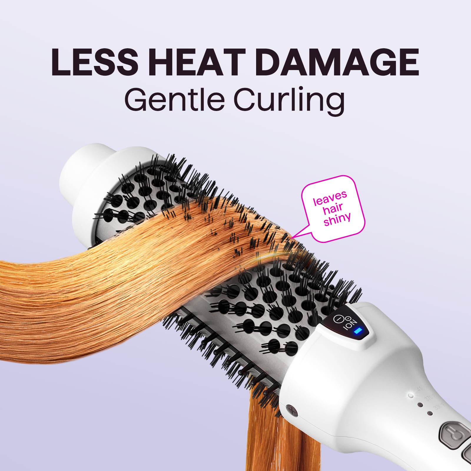 wavytalk in-use styling on long hair creating volume and medium-sized curls quickly