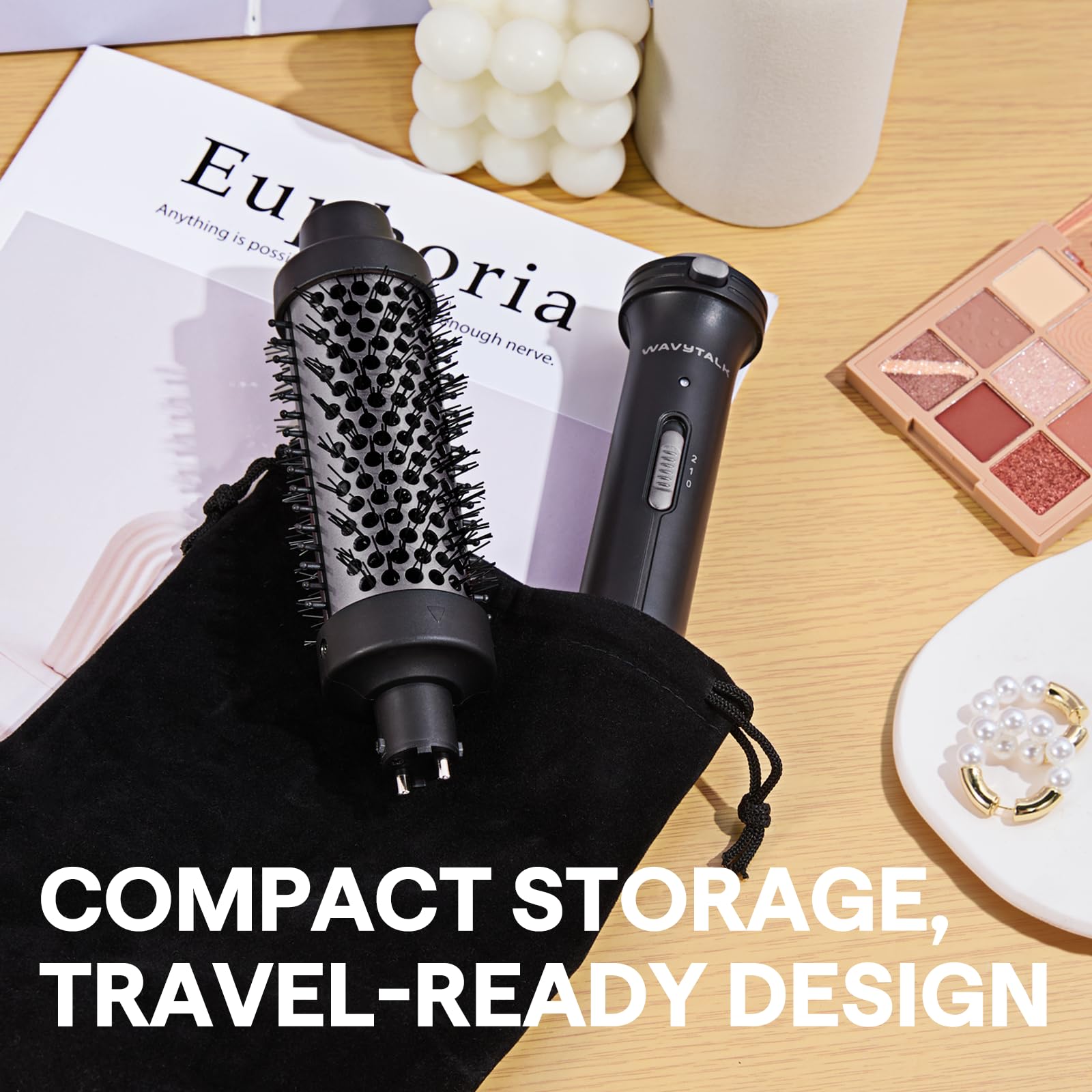 wavytalk temperature controls and power cord highlighting dual-voltage travel use