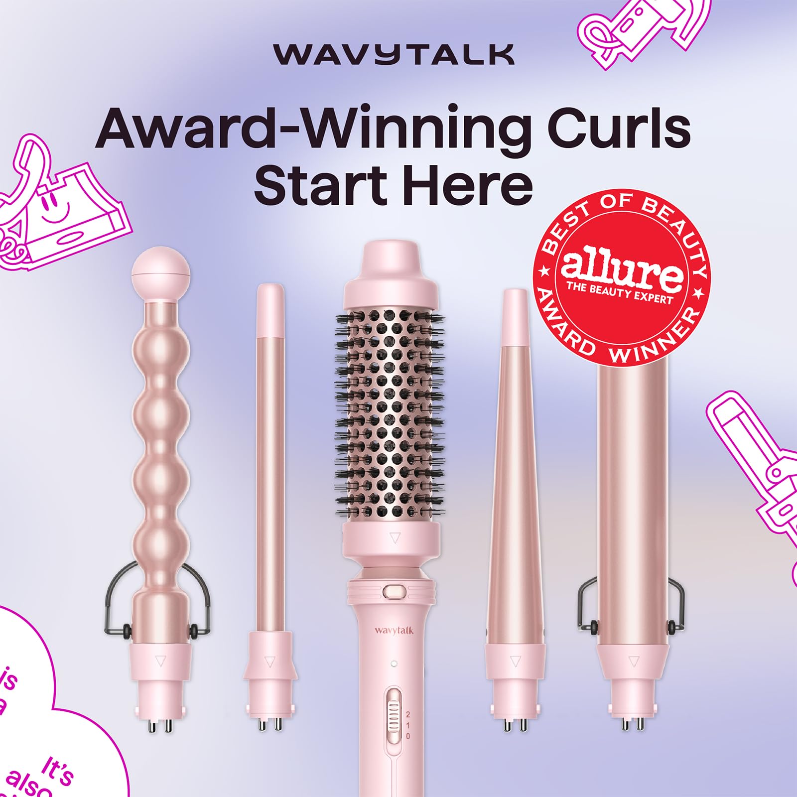 wavytalk thermal brush closeup with bristles visible, demonstrates smoother blowouts