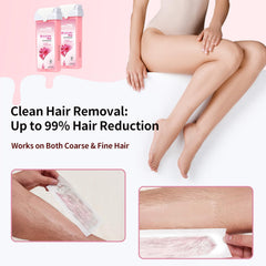waxfans applying roll-on wax on leg for effective hair removal and long smoothness