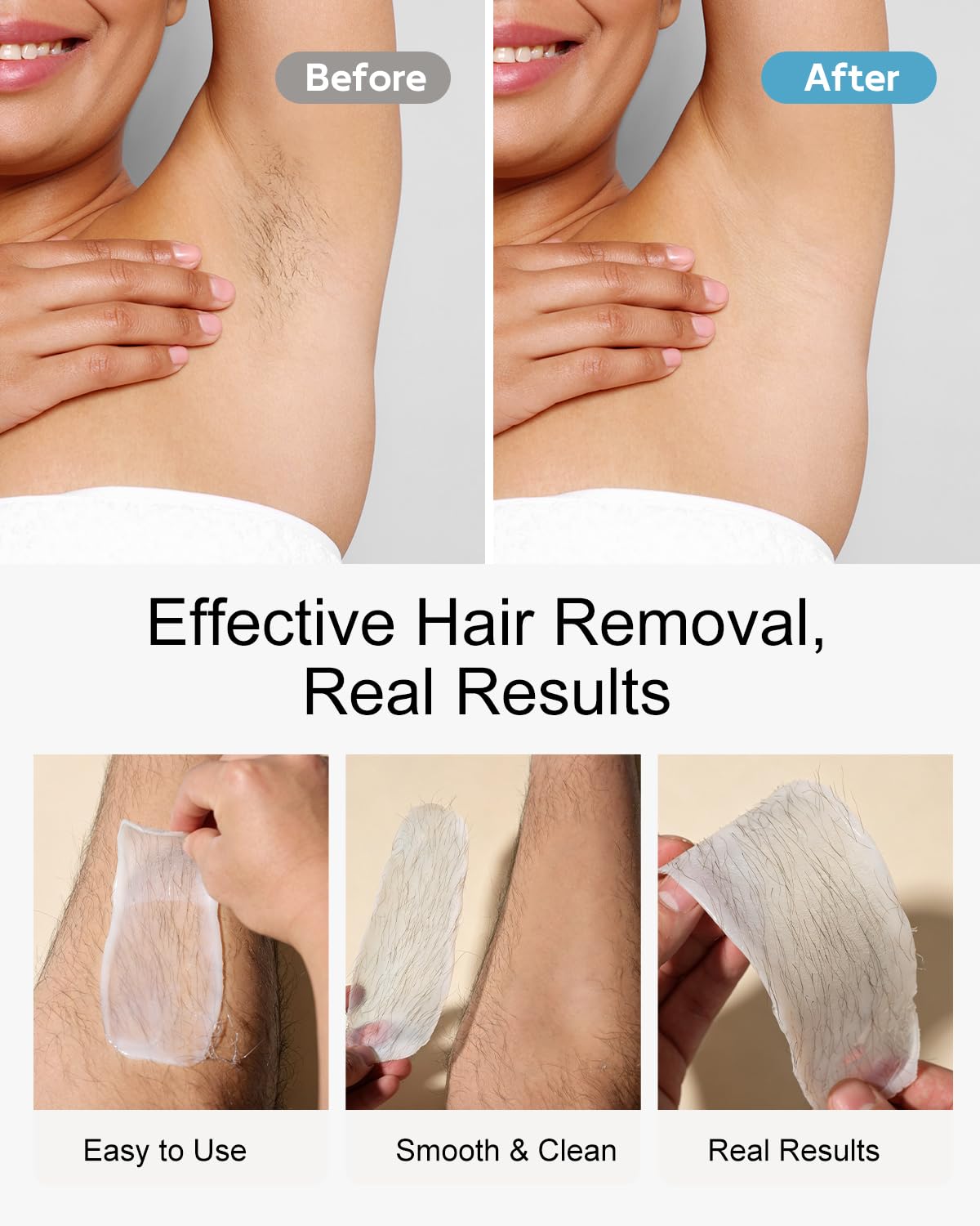 waxfans hard wax layer setting on bikini area showing minimal residue benefit