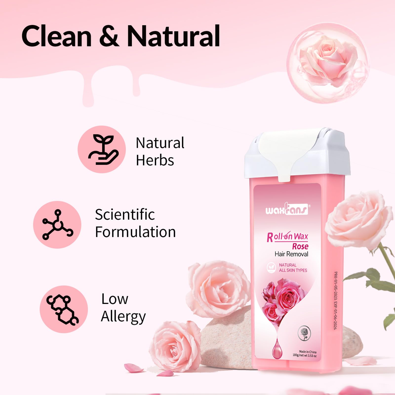 waxfans ingredients label highlighting natural honey formula for skin conditioning